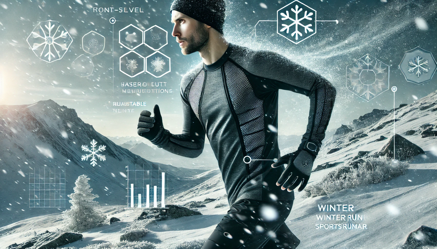 Maglia termica da corsa a maniche lunghe, traspirante e termoregolante per l'allenamento invernale all'aperto.